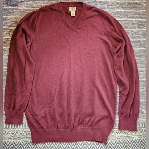 LL Bean Cotton/Cashmere V-Neck Sweater Size M-Tall